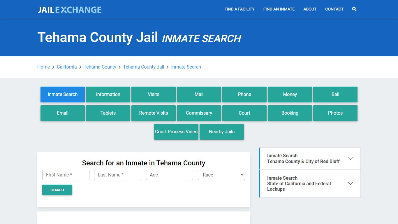 Tehama County Jail, CA Inmate Search: Roster & Mugshots